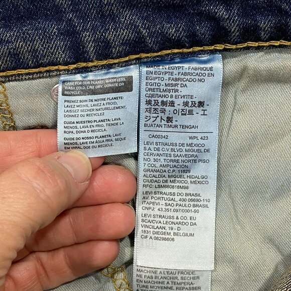 Levis 505 Jeans Mens 36 x 30 Straight Leg Regular Fit Denim Wash 2146 - Picture 9 of 10